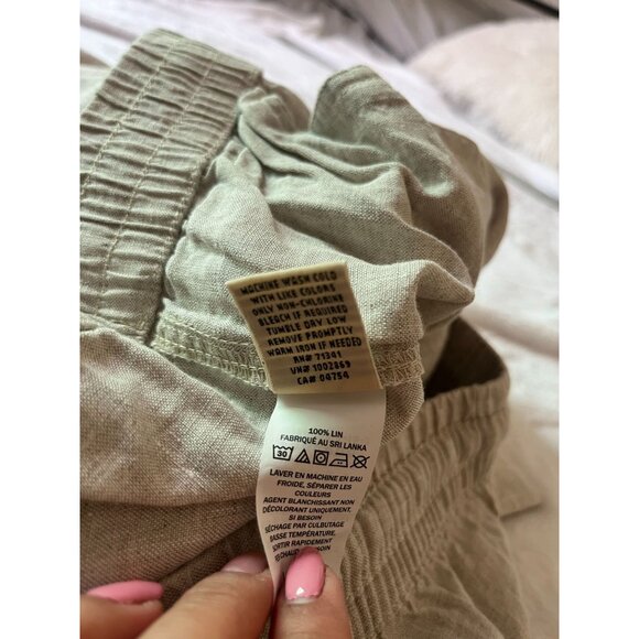 L.L.Bean Womens Linen Wide-Leg Pants 14 Regular Drawstring Casual Outdoor New - Picture 7 of 11